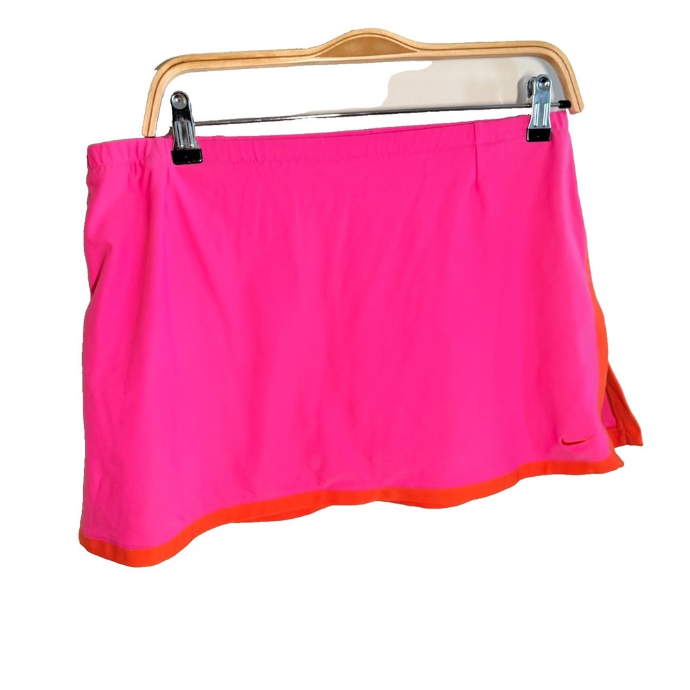 Nike Women's L Hot Pink/Orange Athletic Skort  Pull On With Elastic Waistband‎